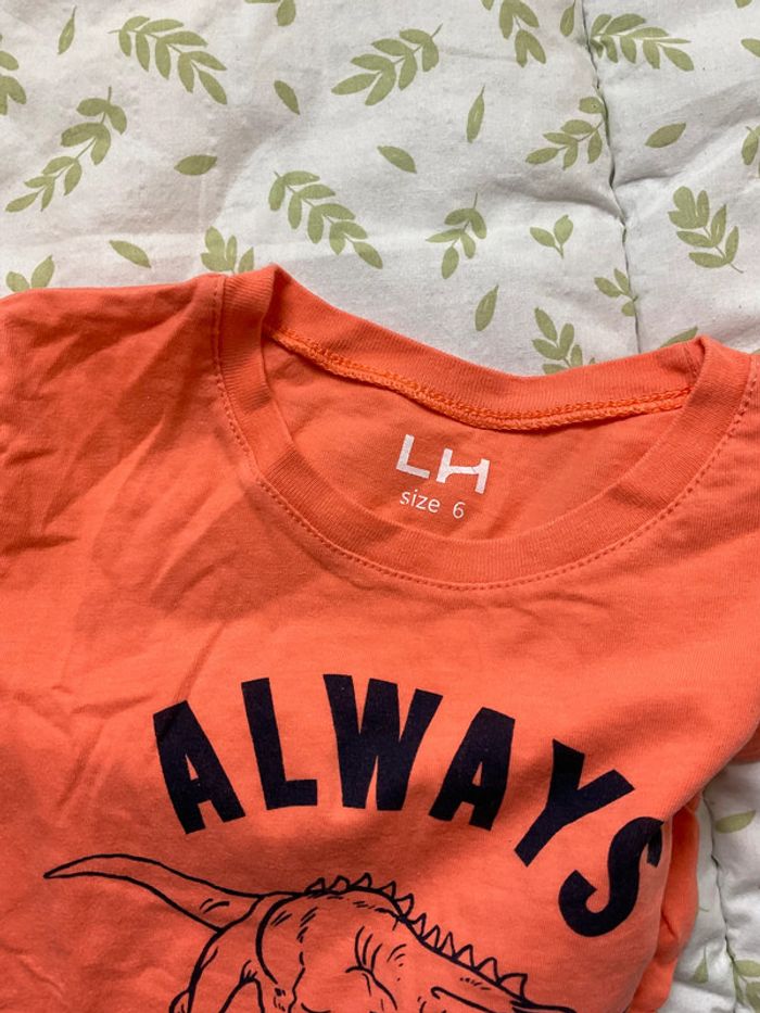 teeshirt manches courtes orange la halle 6 ans - photo numéro 4