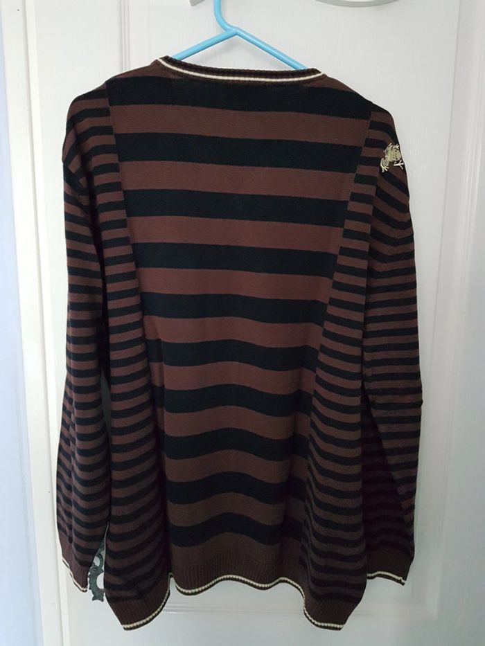 Pull à rayures marron et noir XL - photo numéro 3