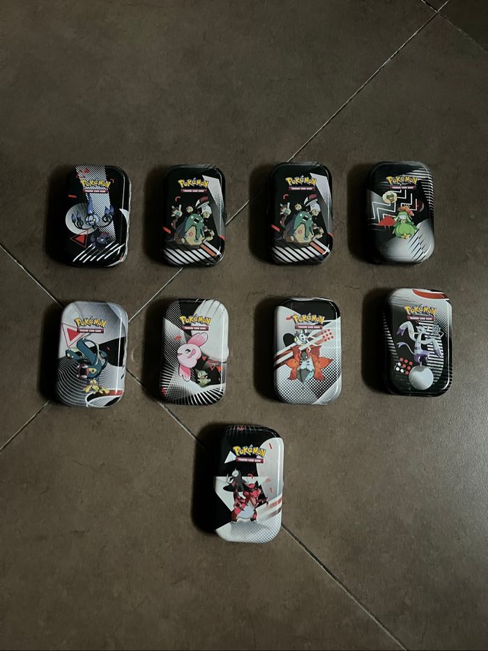 9 Mini tins Foudre Noire & Flamme ... Blanche - Pokémon EV10.5