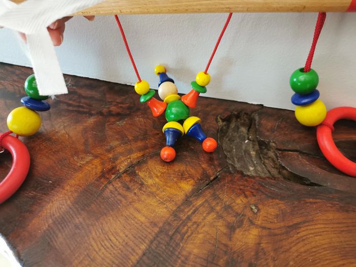 Jouet Baby gym - Boîte trapèze - clown en bois - photo numéro 2