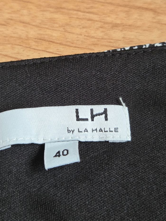 Robe Cache-Cœur Imprimée Noir & Blanc - Manches Longues & Jupon Intégré - T. 40 - La Halle - photo numéro 3