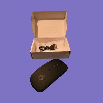 Souris d'Ordinateur Sans Fil Design Slim Double Connectivité Bluetooth & USB Rechargeable Noire Modèle E-1300 Neuf Avec Étiquette