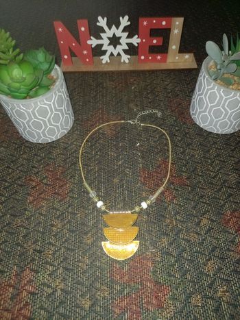 Collier marron brun beige ocre Ethnique