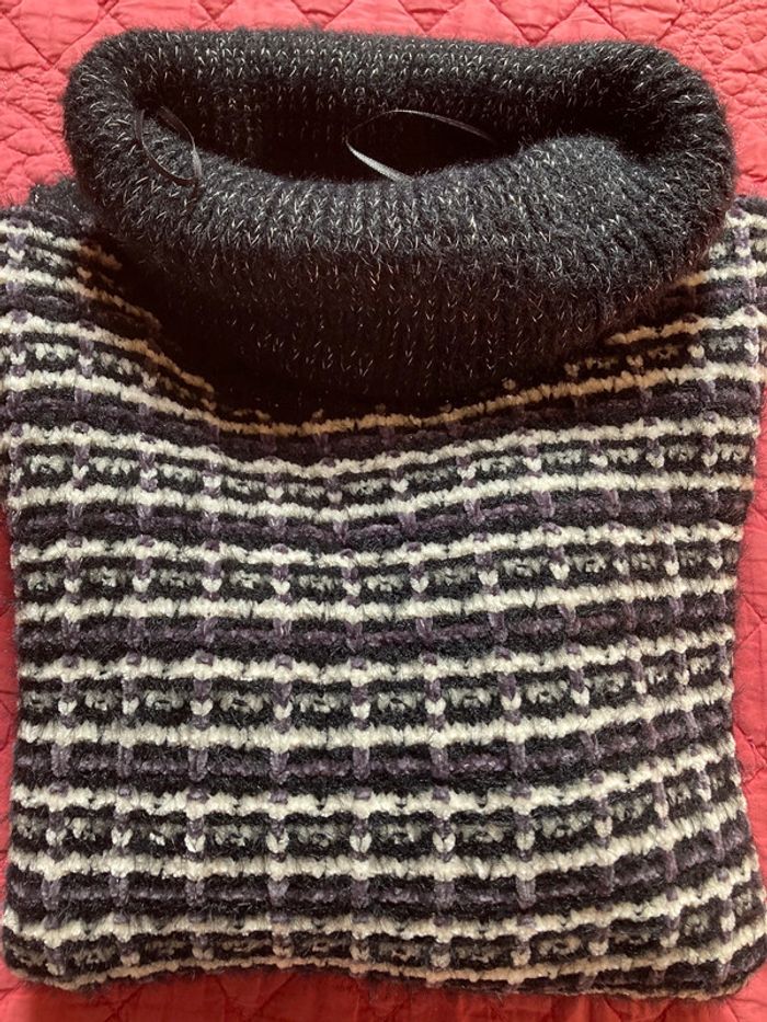Gros pull noir gris blanc - photo numéro 2