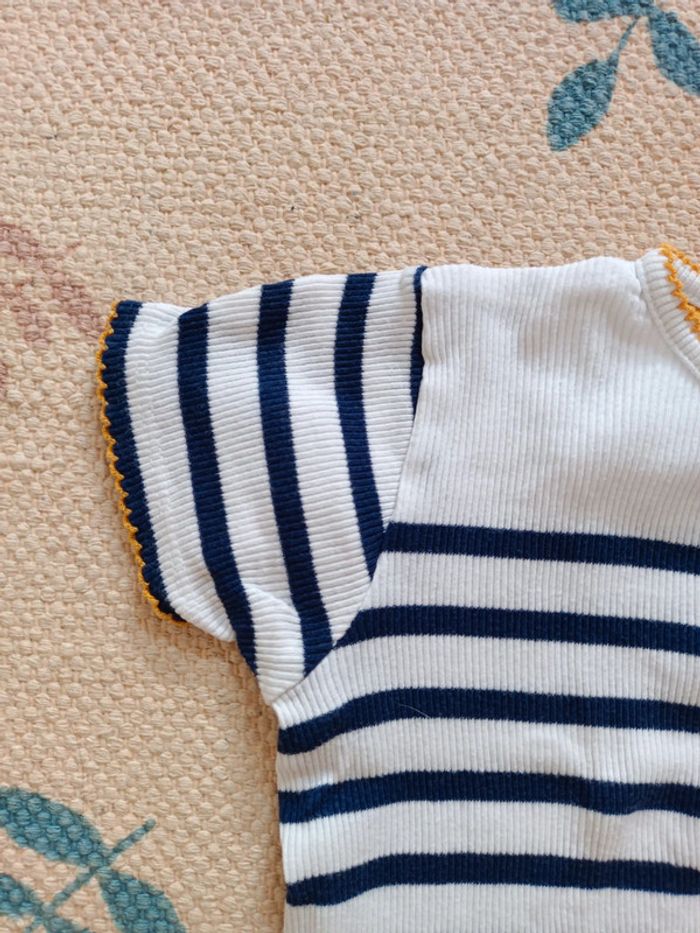 T-shirt marinière côtelé 24 mois orchestra - photo numéro 3