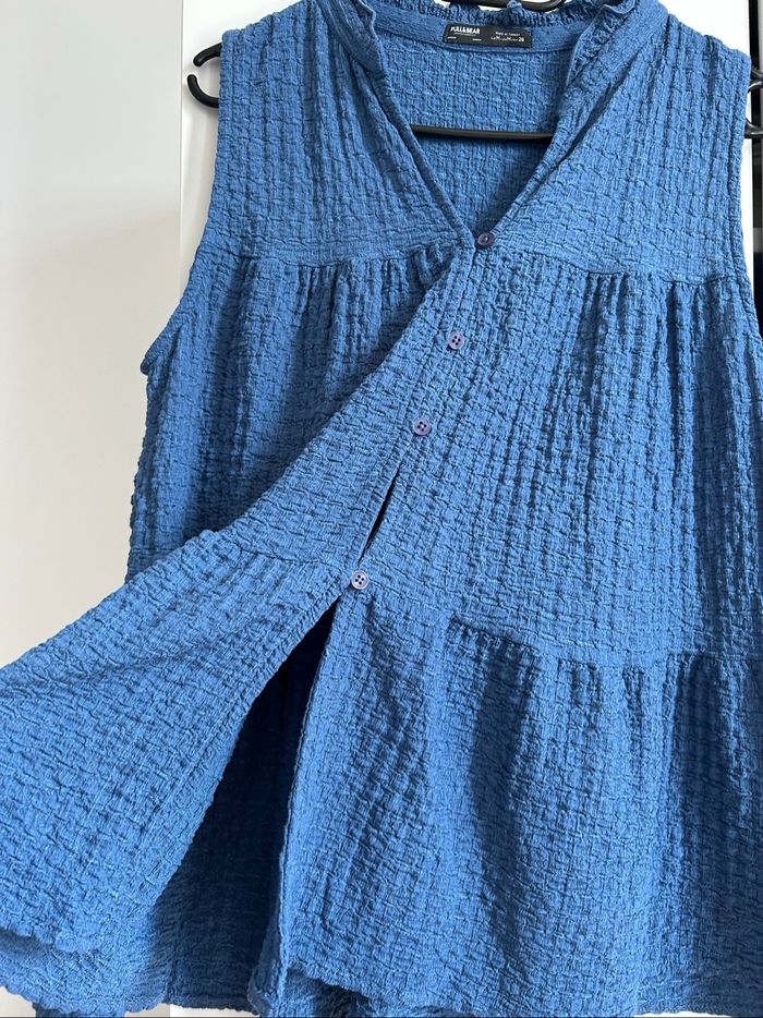 Blouse sans manches marine Pull & Bear Tailles M-L - photo numéro 2