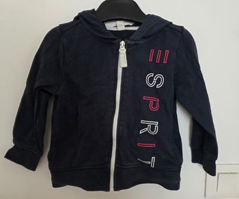 Pull a capuche à zip bleu marine Esprit taille 3 ans