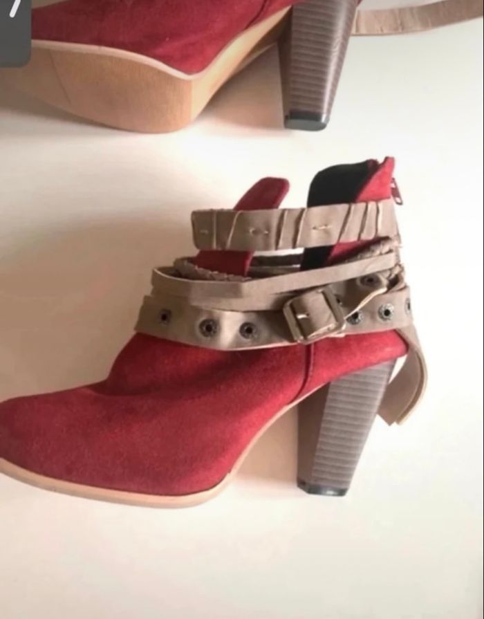 Bottines pour femme en très bon état taille 38 couleurs bordeaux - photo numéro 2