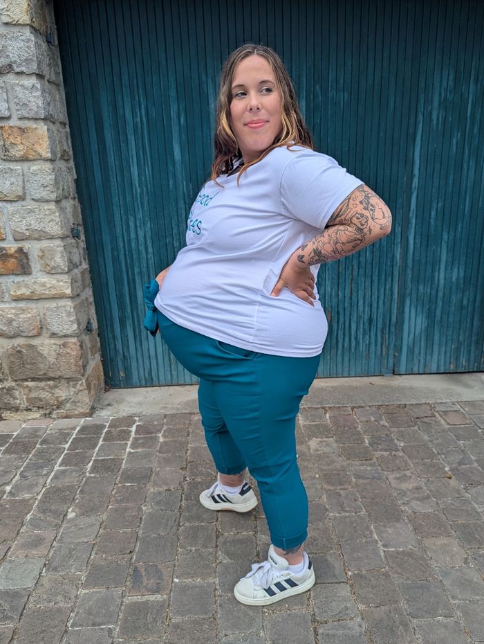 Pantalon stretch Paperbag bleu canard
TU - photo numéro 3