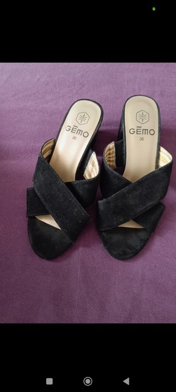 Sabots velours noir femme T 36 Gemo