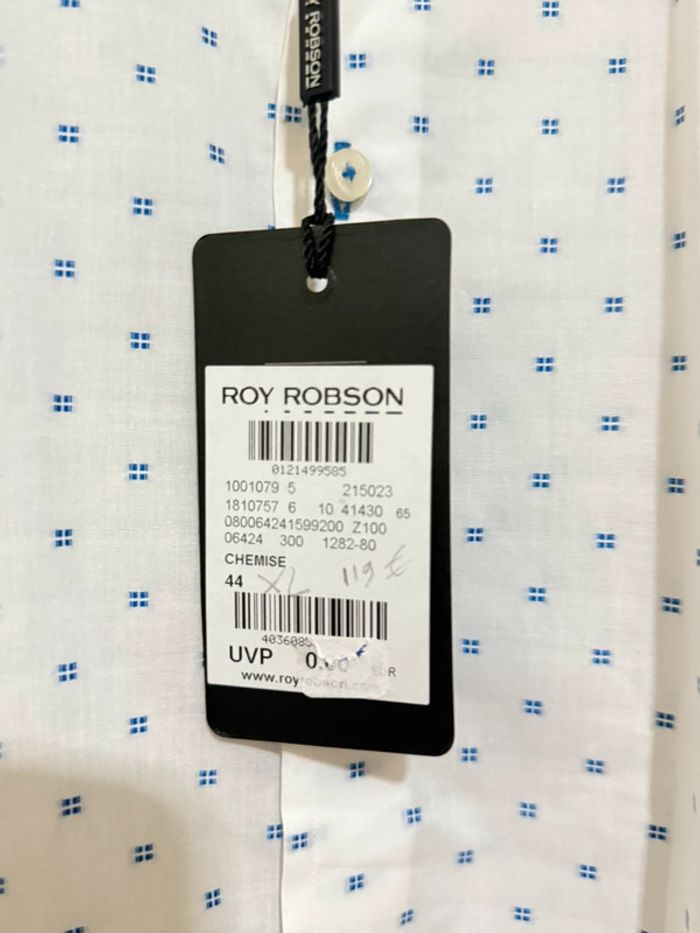 Roy Robson - Chemise à motifs, Blanche, taille XL - photo numéro 3