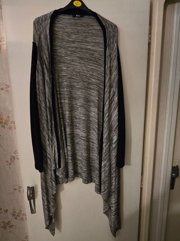 Gilet long gris