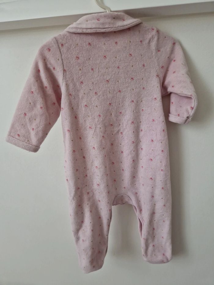 Combinaison pyjama velours rose doré 6mois - photo numéro 6