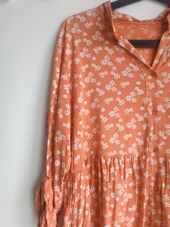 Robe chemisier fleurie saumon corail Taille Unique Camillia Neuf avec étiquette