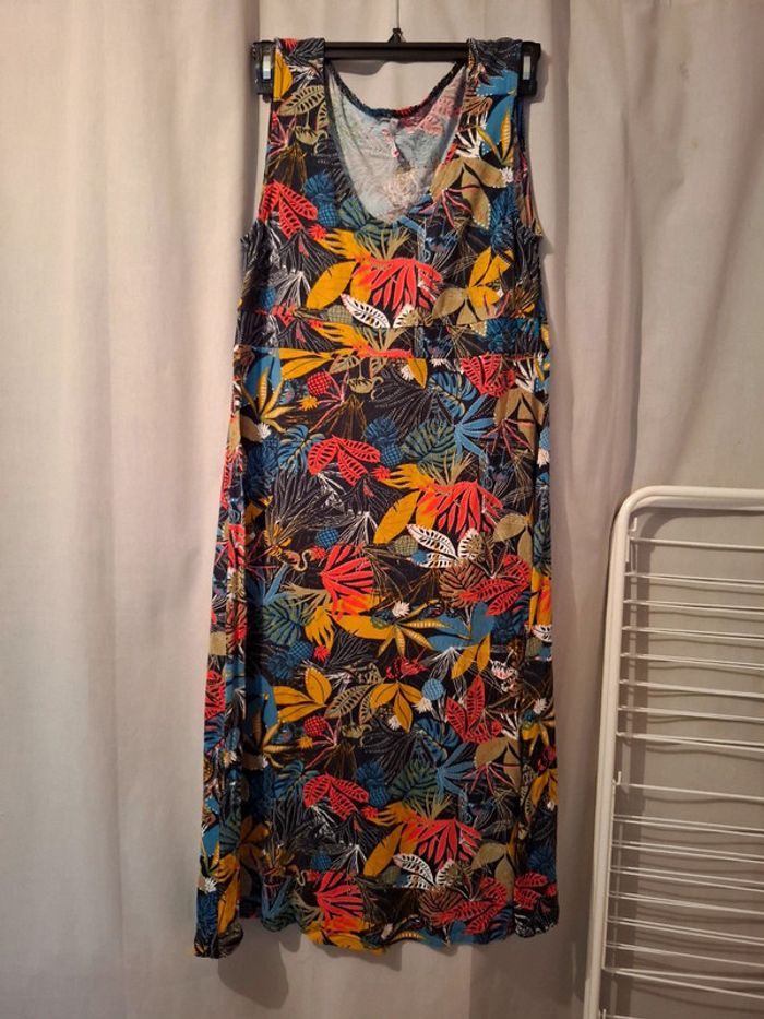 Magnifique robe fleurie manche courte femme été leger