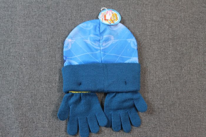 ensemble super wings bonnet et gants bleu - photo numéro 2