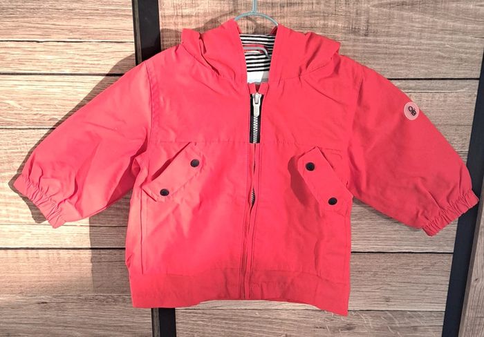 Parka rouge à capuche Obaïbi 6 mois
