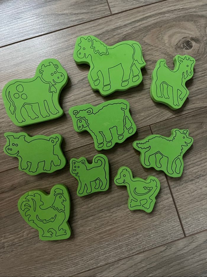 Tampons mousse animaux, loisirs créatifs enfant pour peinture, encre