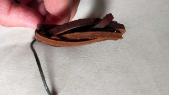 Bracelet cuir lanières croisées – Marron brut - photo numéro 8