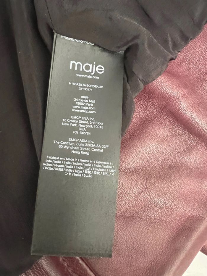 Veste en cuir motard Maje - photo numéro 14