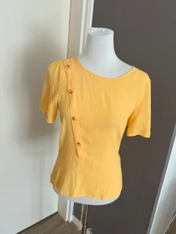 Ichi top haut blouse été jaune taille S/36