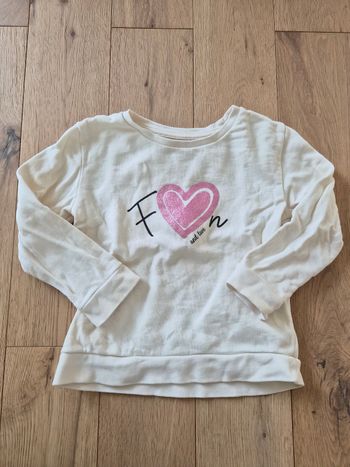 Pull blanc cœur rose  U Essentiel 3ans