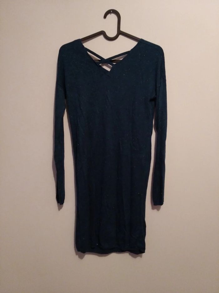 Robe bleu canard pailletée Etam - photo numéro 4