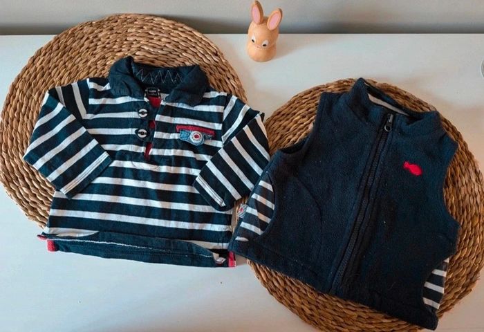 Lot marinière et polaire sans manche 6M