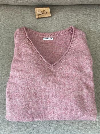 Pull col V rose Gémo Taille M