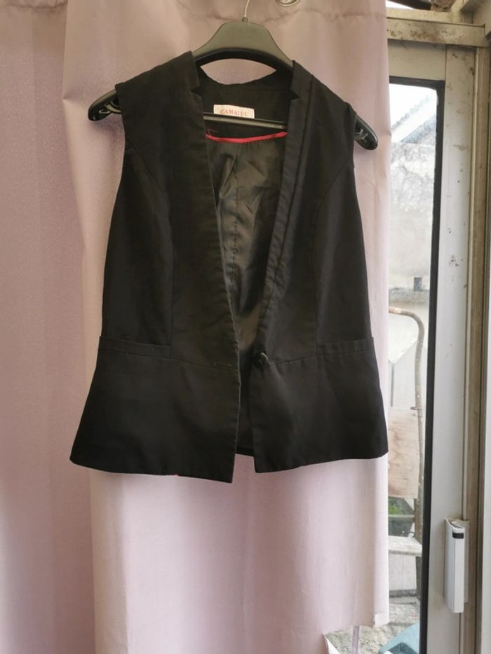 Petit gilet bolero en 38 Camaïeu noir class - photo numéro 7
