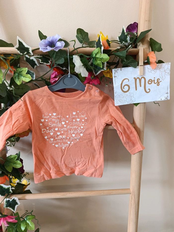 T-shirt orange 6mois - photo numéro 2