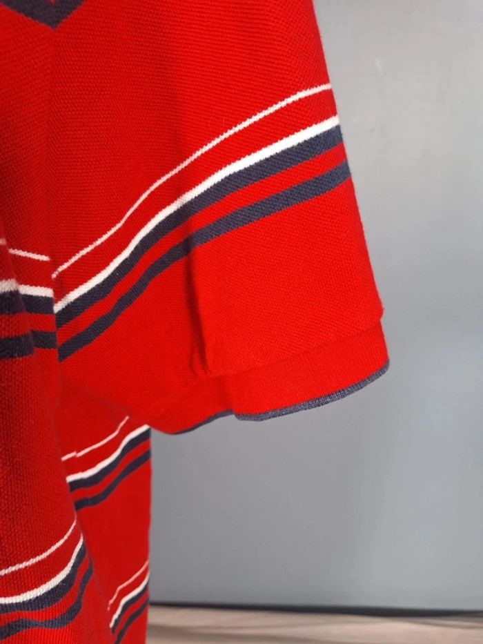polo manche courte chaps rouge a rayures - taille 2XL - brodé (465) - photo numéro 5