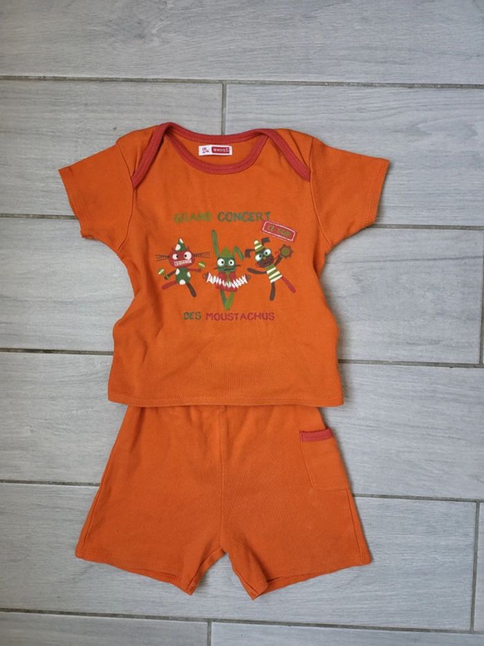 Pyjama short avec attaché par pression 18 mois