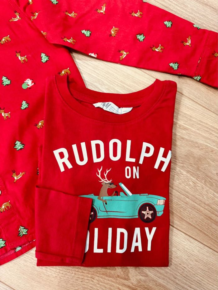 Taille 6 ans teeshirt et chemise Noël garçon H&M rouge * Rudolf cerf * 🎄 - photo numéro 4