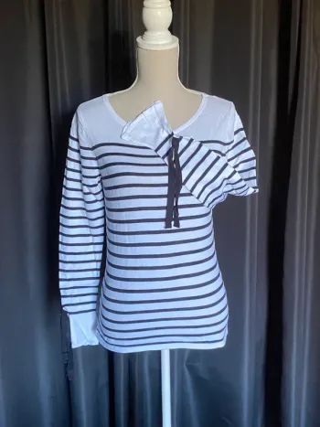 Pull marinière en mailles fines Camaïeu