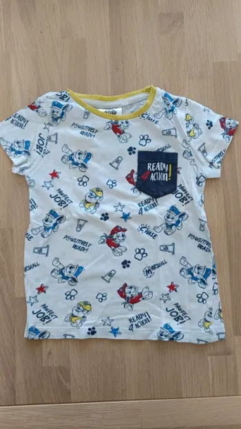 Tee shirt manches courtes Paw patrol nickelodeon pat patrouille 5 ans