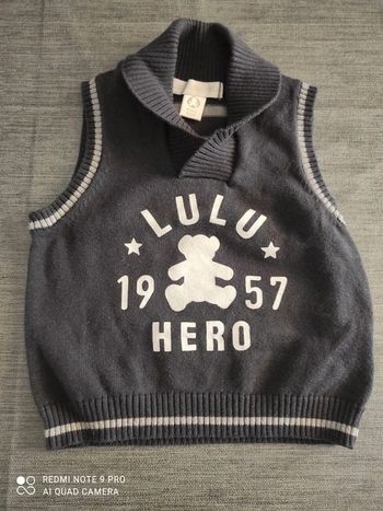 Pull sans manches Lulu castagnette 6 mois