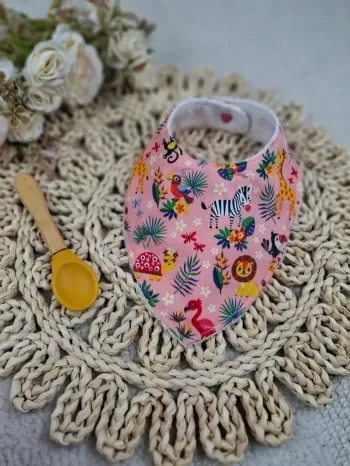 Bavoir bandana animaux de la savane 0-9 mois