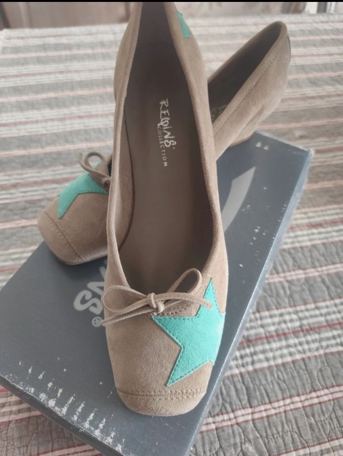 Ballerines compensées cuir Reqins neuves