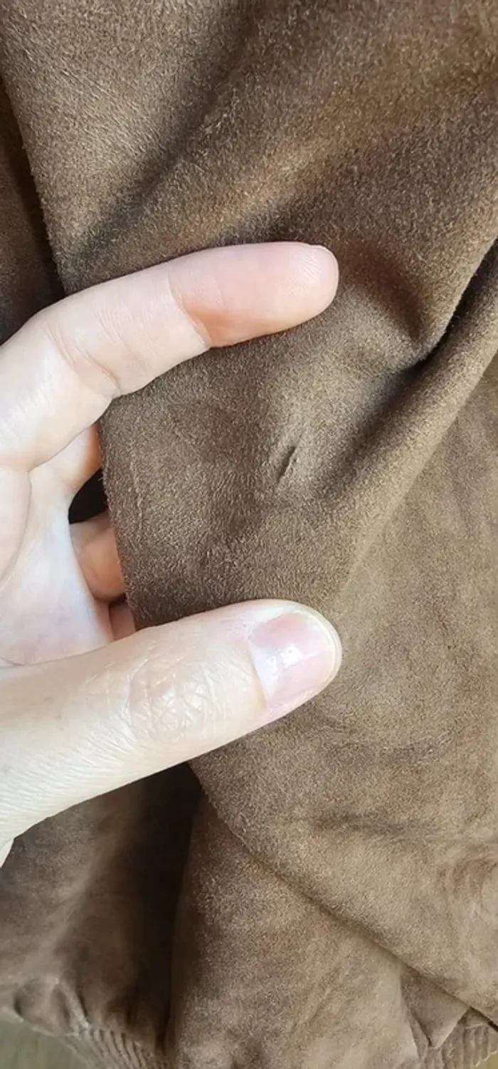 Blouson en daim marron 100% cuir - photo numéro 5