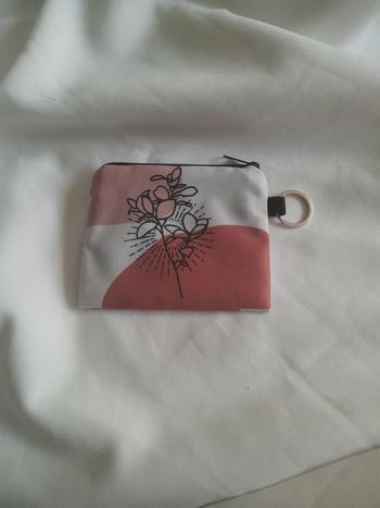 Porte monnaie fleur avec porte clef