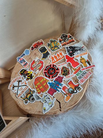 20 stickers pompier