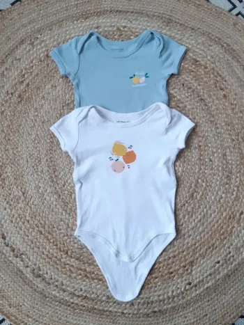 Lot de 2 bodies manches courtes Vertbaudet 18 mois