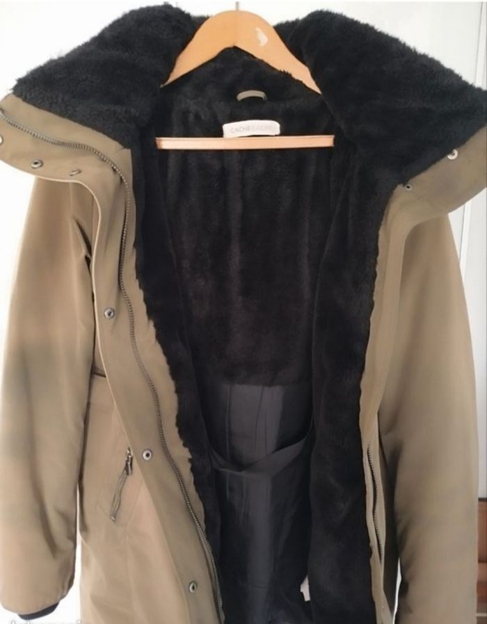 Manteau d'hiver femme comme neuf, de la marque Cache cache (taille 40: L), très peu porté - photo numéro 3