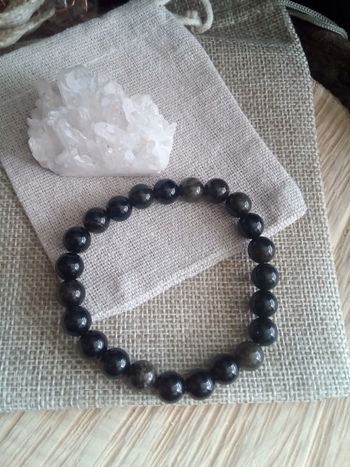 Bracelet en pierres naturelles d'obsidienne oeil céleste