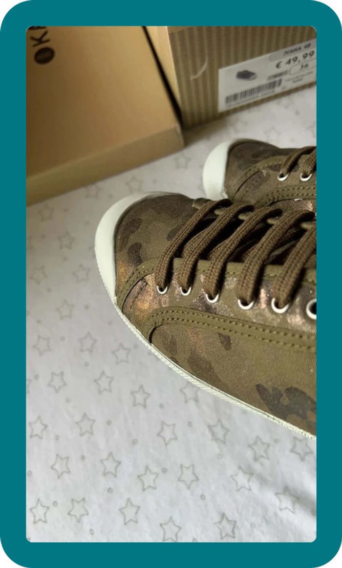 Sneakers camouflage kaki 36 Kaleo neufs avec étiquette - photo numéro 6
