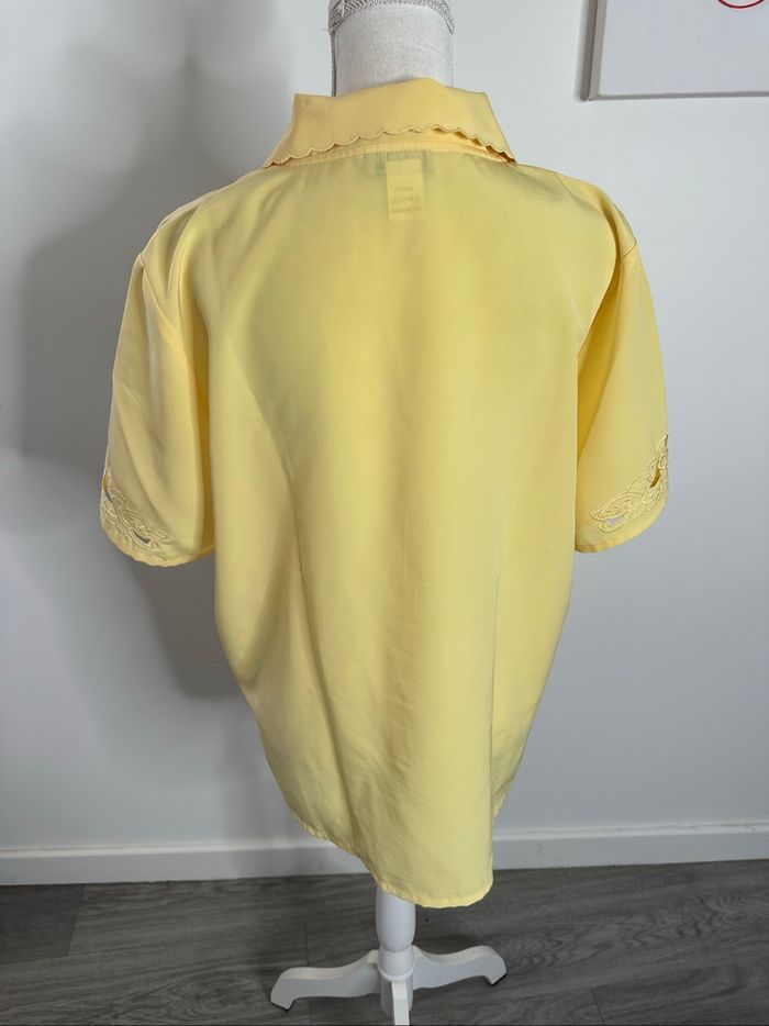 Chemisier jaune broderies ajourées Damart T46 3XL - photo numéro 6