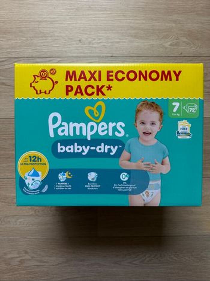 72 couches Pampers baby dry taille 7