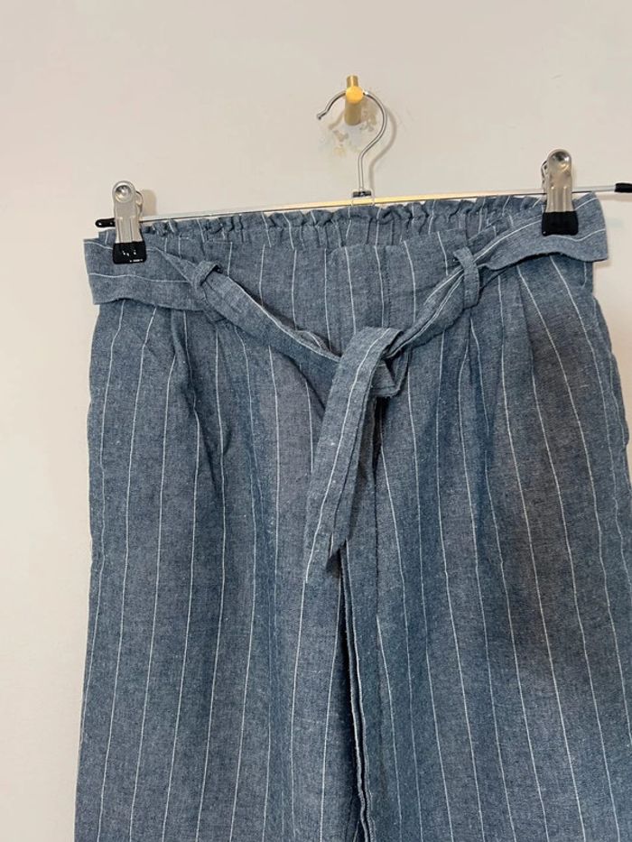 Pantalon bleu rayé - photo numéro 2