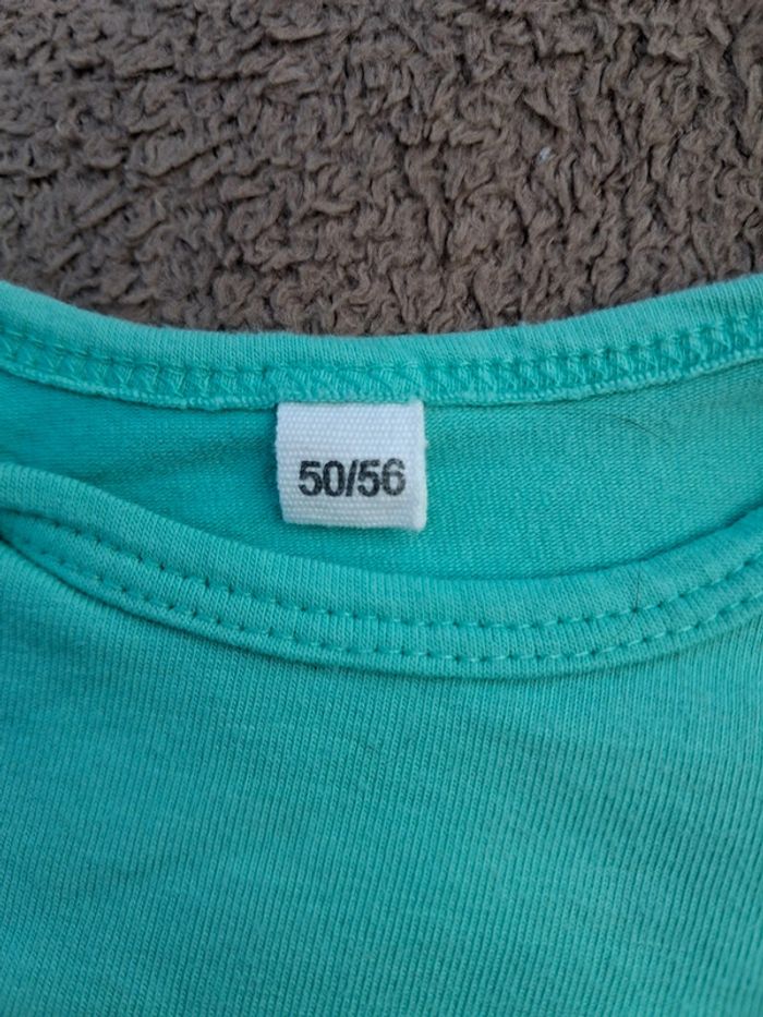 T shirt manches longues vert d’eau Oeko tex 1 mois - photo numéro 3